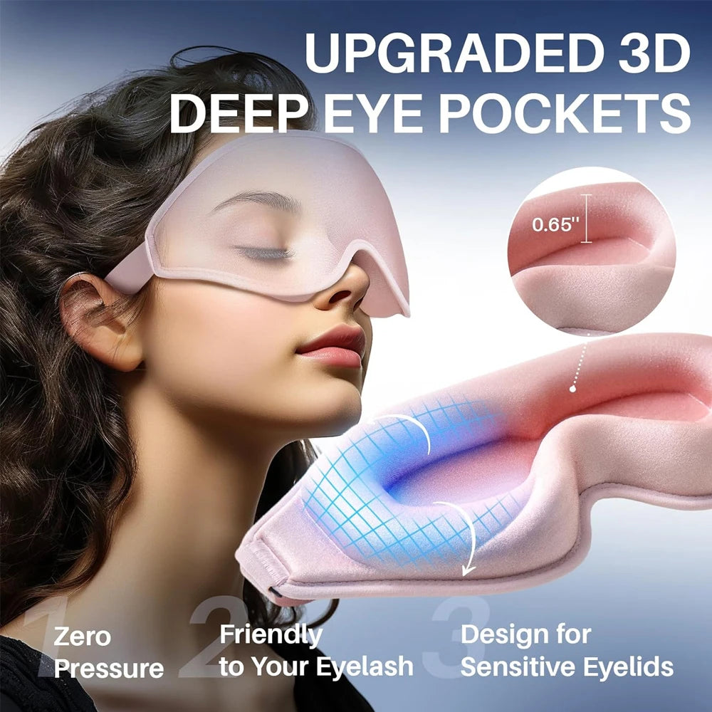 Vautzon - 3D Sleep Eye Mask – Zero Pressure Comfort With Contoured Design